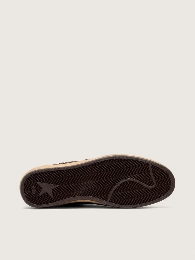 Ball Star pour homme en daim marron avec étoile et languette au talon en cuir marron