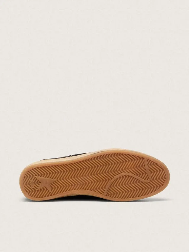 Ball Star pour homme en daim noir avec étoile en cuir blanc