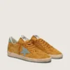 Ball Star pour homme en daim ocre avec étoile en cuir et languette de talon en daim bleu clair