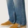 Ball Star pour homme en daim ocre avec étoile en cuir et languette de talon en daim bleu clair