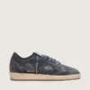 Ball Star pour homme en daim perforé bleu foncé avec étoile en daim bleu foncé