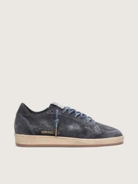 Ball Star pour homme en daim perforé bleu foncé avec étoile en daim bleu foncé