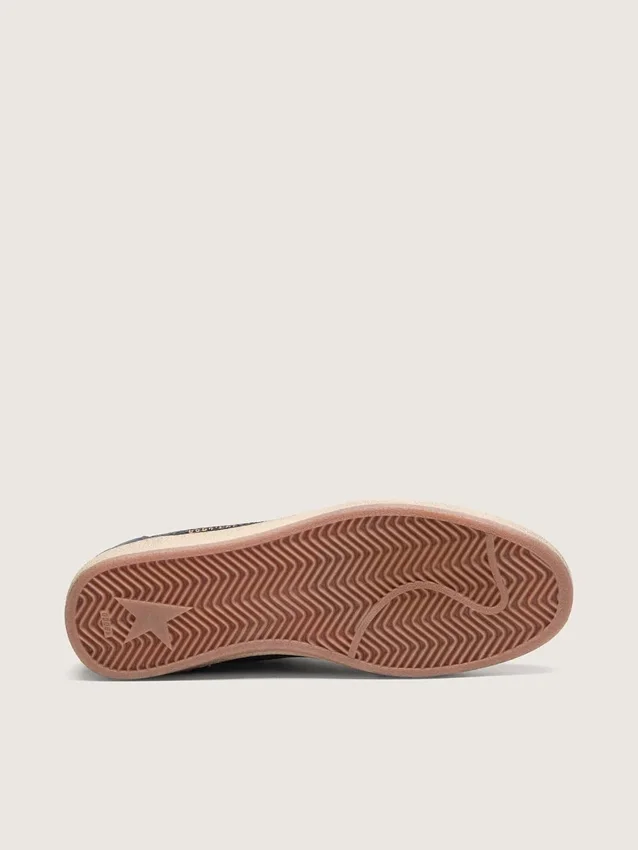 Ball Star pour homme en daim perforé bleu foncé avec étoile en daim bleu foncé