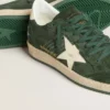 Ball Star pour homme en daim vert avec étoile et languette au talon en cuir blanc