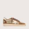 Ball Star pour homme en laine avec étoile en cuir crème et empiècements en cuir ciré marron
