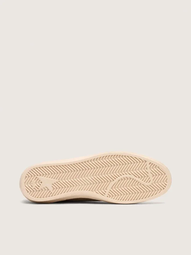 Ball Star pour homme en laine avec étoile en cuir crème et empiècements en cuir ciré marron