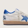 Ball Star pour homme en nappa blanc avec étoile et languette de talon bleues