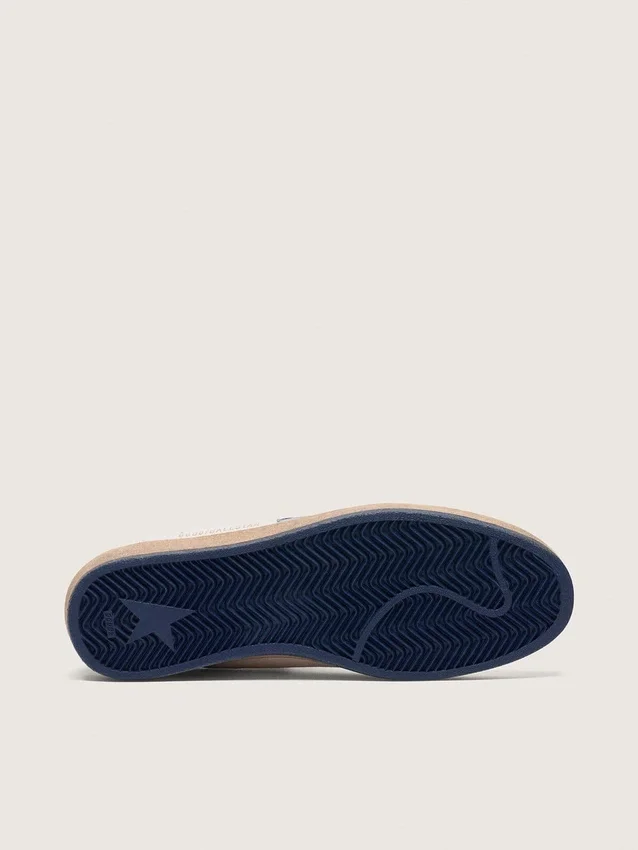 Ball Star pour homme en nappa blanc avec étoile et languette de talon bleues