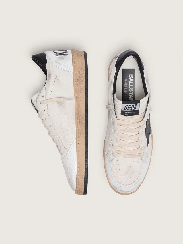 Ball Star pour homme en nappa blanc avec étoile noire
