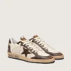 Ball Star pour homme en nappa et mesh avec étoile en daim et empiècements en cuir marron
