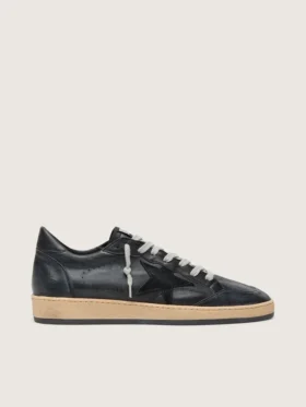 Ball Star pour homme en nappa noir avec étoile en daim et languette de talon en nappa