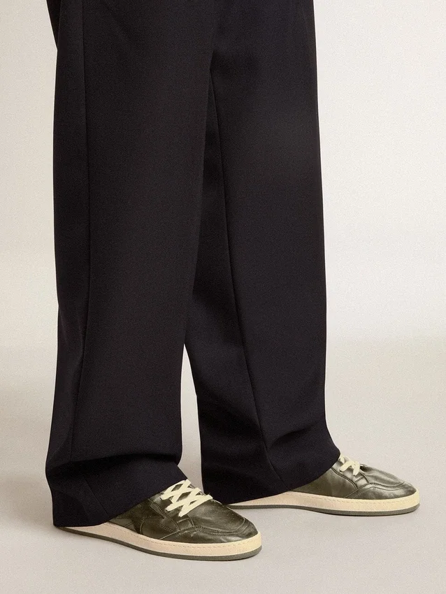 Ball Star pour homme en nappa noir avec étoile en daim et languette de talon en nappa