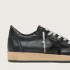 Ball Star pour homme en nappa noir avec étoile en daim et languette de talon en nappa