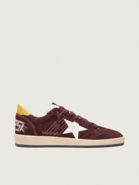 Ball Star pour homme en nubuck chocolat avec étoile et languette au talon en cuir