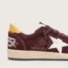 Ball Star pour homme en nubuck chocolat avec étoile et languette au talon en cuir