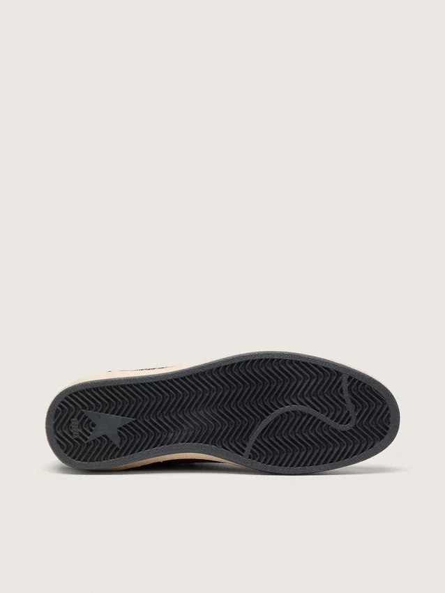 Ball Star pour homme en nubuck chocolat avec étoile et languette au talon en cuir