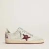 Ball Star pour homme en nubuck imprimé crocodile avec étoile en daim bordeaux