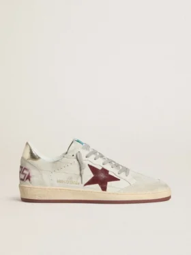 Ball Star pour homme en nubuck imprimé crocodile avec étoile en daim bordeaux