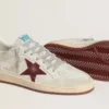 Ball Star pour homme en nubuck imprimé crocodile avec étoile en daim bordeaux