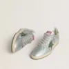 Ball Star pour homme en nylon argenté avec étoile et languette au talon en cuir vert