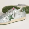 Ball Star pour homme en nylon argenté avec étoile et languette au talon en cuir vert