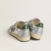 Ball Star pour homme en nylon argenté avec étoile et languette au talon en cuir vert