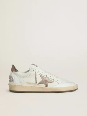 Ball Star Wishes pour femme en cuir blanc avec étoile en cuir bronze métallisé