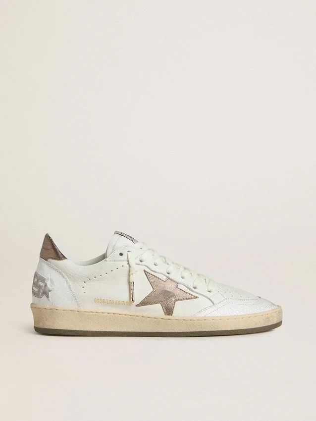 Ball Star Wishes pour femme en cuir blanc avec étoile en cuir bronze métallisé