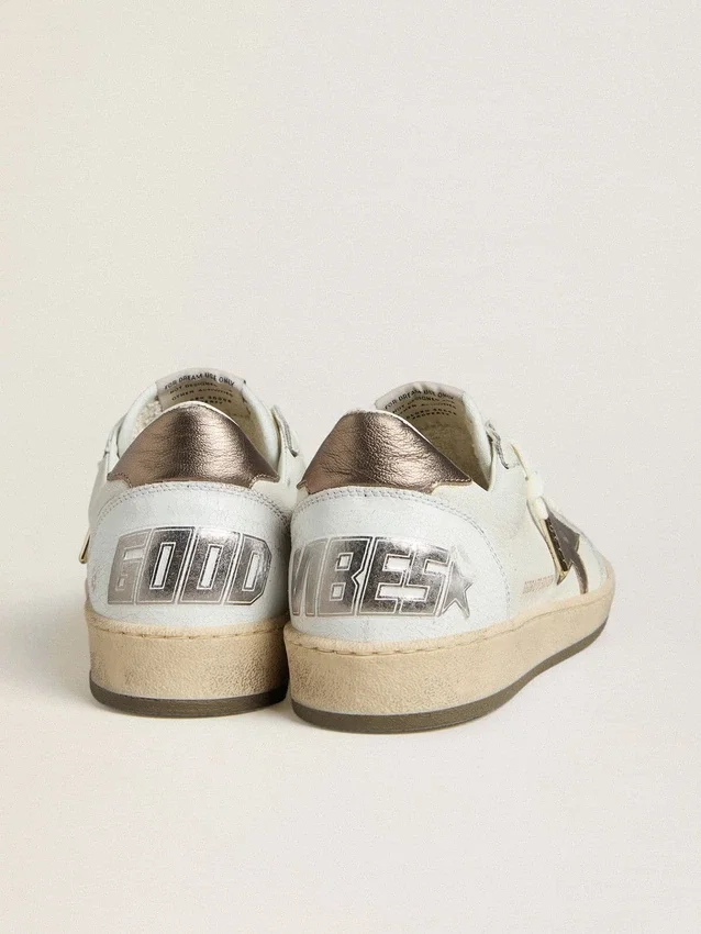 Ball Star Wishes pour femme en cuir blanc avec étoile en cuir bronze métallisé