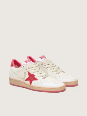 Ball Star Wishes pour femme en cuir blanc avec une étoile rouge et une languette de talon
