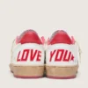 Ball Star Wishes pour femme en cuir blanc avec une étoile rouge et une languette de talon