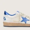 Ball Star Wishes pour femme en cuir nappa blanc avec étoile bleu vif et languette au talon