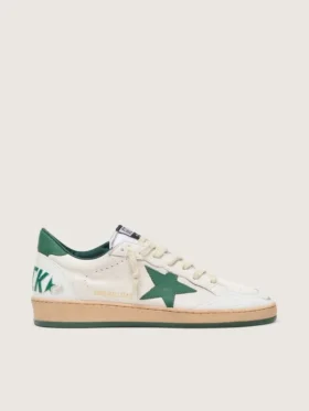 Ball Star Wishes pour femme en cuir nappa blanc avec étoile et languette au talon en cuir vert