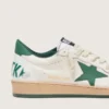 Ball Star Wishes pour femme en cuir nappa blanc avec étoile et languette au talon en cuir vert