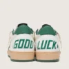 Ball Star Wishes pour femme en cuir nappa blanc avec étoile et languette au talon en cuir vert