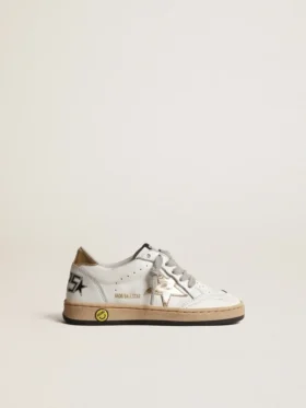 Ball Star Young avec étoile et languette de talon en cuir métallisé doré