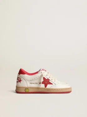 Ball Star Young en cuir nappa avec étoile en cuir rouge et languette au talon