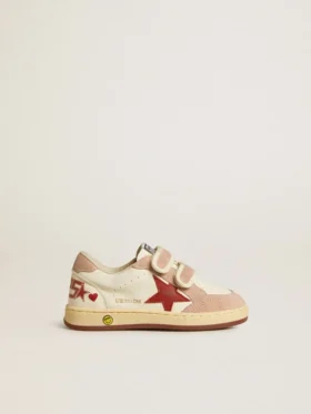 Ball Star Young en cuir nappa avec étoile en nappa et languette de talon en daim rose