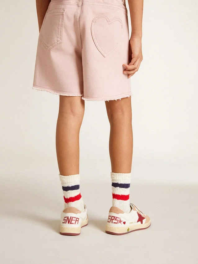 Ball Star Young en cuir nappa avec étoile en nappa et languette de talon en daim rose