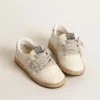 Ball Star Young en cuir nappa avec étoile pailletée argentée et languette au talon