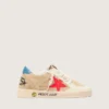 Ball Star Young en daim beige avec étoile rouge et languette de talon bleu clair