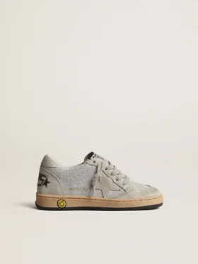 Ball Star Young à paillettes avec empiècements en daim gris glacé