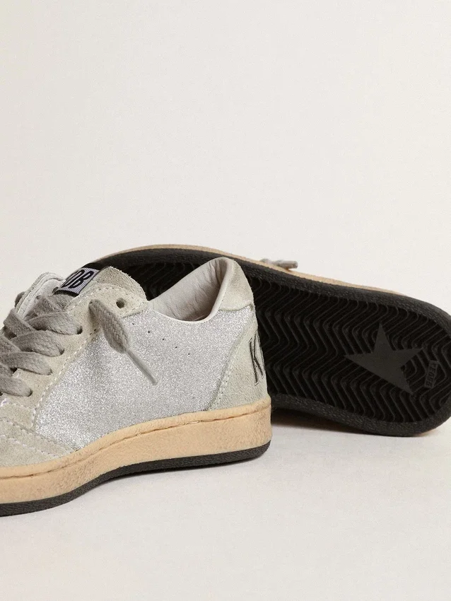 Ball Star Young à paillettes avec empiècements en daim gris glacé
