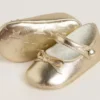 Ballerines Sofi pour bébé en cuir doré