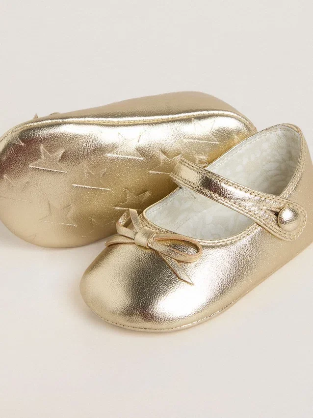 Ballerines Sofi pour bébé en cuir doré