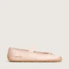 Ballerines Étoile en satin rose poudré avec étoile brodée rose poudré et bride élastique