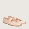 Ballerines Étoile en satin rose poudré avec étoile brodée rose poudré et bride élastique