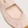 Ballerines Étoile en satin rose poudré avec étoile brodée rose poudré et bride élastique
