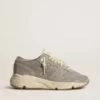 Baskets pour femme avec Running Sole en daim gris avec étoile et languette de talon en daim gris