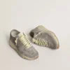 Baskets pour femme avec Running Sole en daim gris avec étoile et languette de talon en daim gris